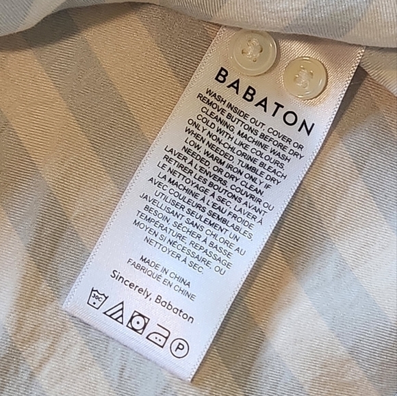 BABATON STRIPED BUTTON DOWN TOP 2XL - Picture 6 of 11